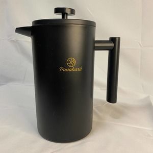 Panabaru French Press Coffee Maker 34oz, Double-Wall Insulated Stainless Black